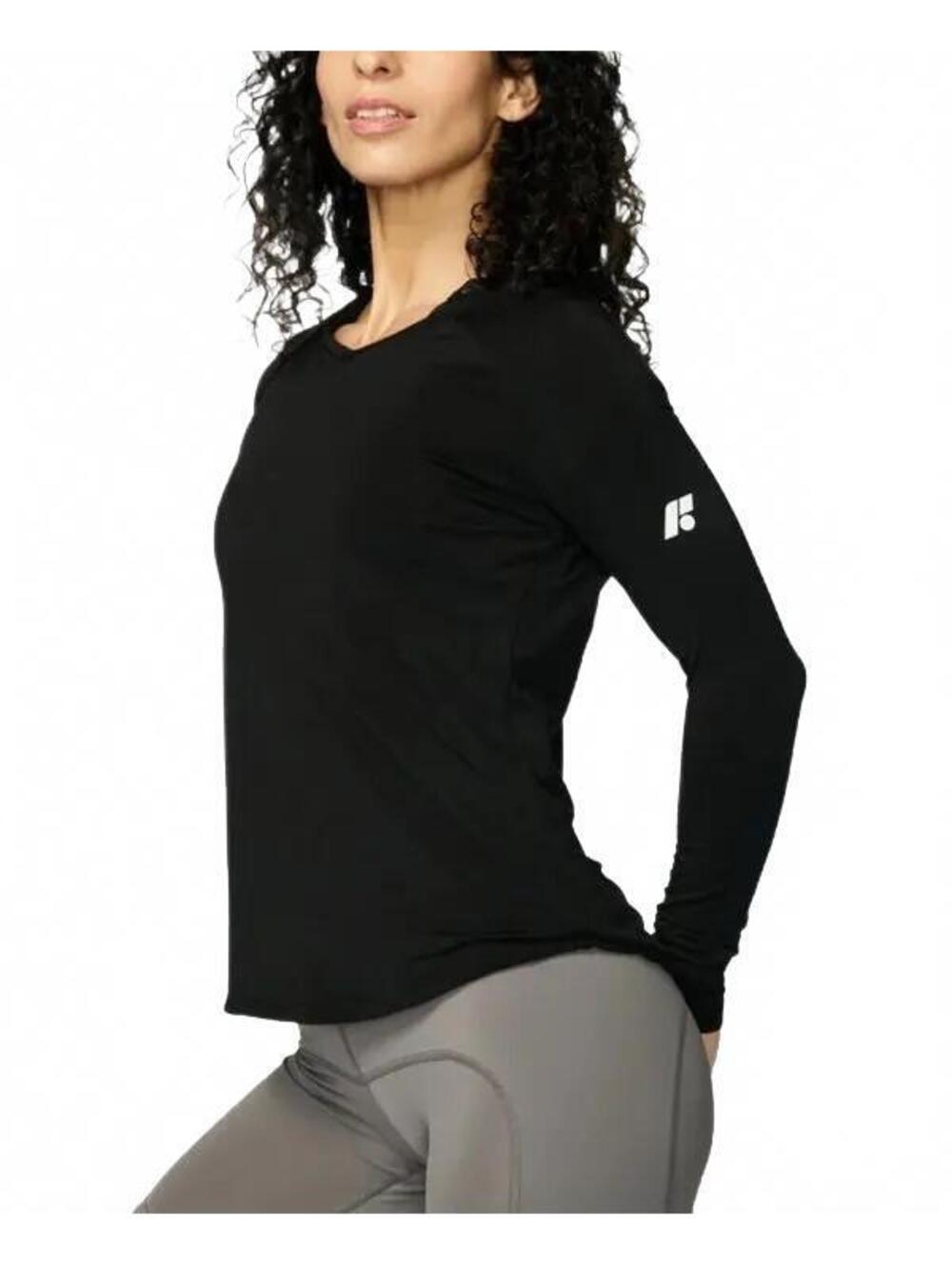 Forme Core V-Neck Posture Correcting Long Sleeve Top Black Sz XL Casual Stretch